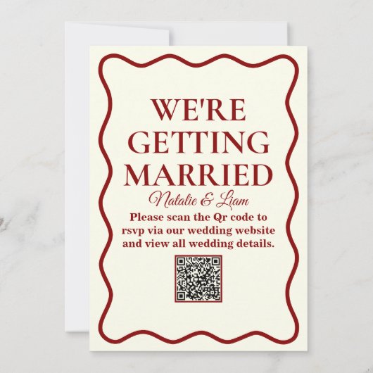 Modern Bold Ivory Leuk Retro Funky Unieke Bruiloft Kaart (Achterkant)