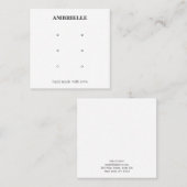 Modern Bold Jewelry 3 Stud Oorbel Display Vierkante Visitekaartje (Voorkant / Achterkant)