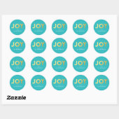 Modern Bold JOY Faux Folie Gepersonaliseerde Kerst Ronde Sticker (Vel)