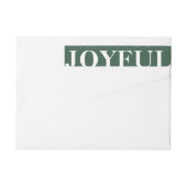 Modern Bold JOYFUL Green Wraparound Address Label (Achterkant)