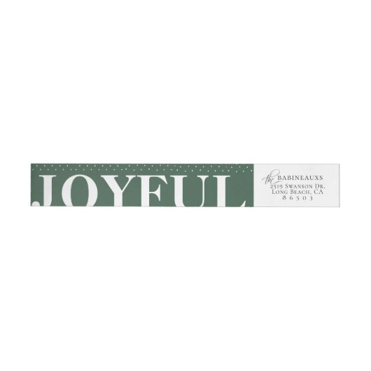 Modern Bold JOYFUL Green Wraparound Address Label (Individueel)