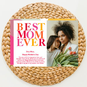 Modern Bold Kleurrijke Beste Moeder Ooit Moederdag Kaart