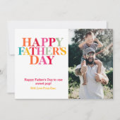 Modern Bold Kleurrijke Typografie Happy Vaderdag Kaart (Voorkant)