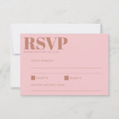 Modern Bold Lettering Terracotta Pink Wedding RSVP Kaartje (Voorkant)