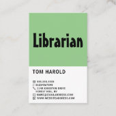 Modern Bold, Librarian Visitekaartje (Voorkant)