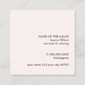 Modern Bold Light Pastel Black Bold Bobby Pin Hair Vierkante Visitekaartje (Achterkant)