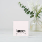 Modern Bold Light Pastel Black Bold Bobby Pin Hair Vierkante Visitekaartje (Staand voorkant)