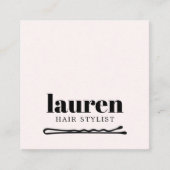 Modern Bold Light Pastel Black Bold Bobby Pin Hair Vierkante Visitekaartje (Voorkant)