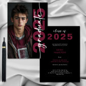 Modern Bold Maroon Typography Afstudeerder Aankond Kaart