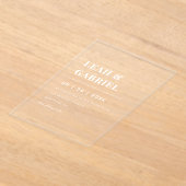 Modern Bold Minimal Foto Monogram Huwelijk Acryl Uitnodigingen (Laagn)