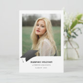 Modern Bold Minimalist Afstudeerder koninklijk Pet Kaart (Staand voorkant)