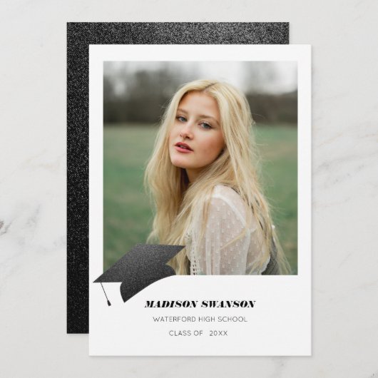 Modern Bold Minimalist Afstudeerder koninklijk Pet Kaart (Voorkant / Achterkant)