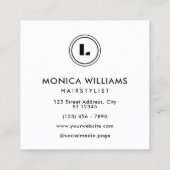 Modern bold minimalist hair salon vierkante visitekaartje (Achterkant)
