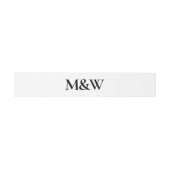 Modern Bold Monogram Black en White Wedding Uitnodigingen Wikkel (Vlak)