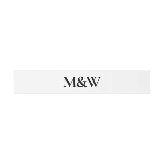 Modern Bold Monogram Black en White Wedding Uitnodigingen Wikkel (Vlak)