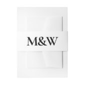 Modern Bold Monogram Black en White Wedding Uitnodigingen Wikkel (Voorkant Voorbeeld)