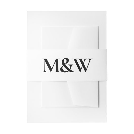 Modern Bold Monogram Black en White Wedding Uitnodigingen Wikkel (Voorkant Voorbeeld)