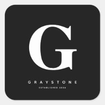 Modern Bold Monogram Initiaal Naam Zwart-wit