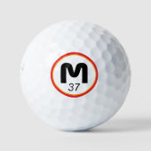 Modern Bold Monogram met zijn leeftijd Golfballen (Voorkant)
