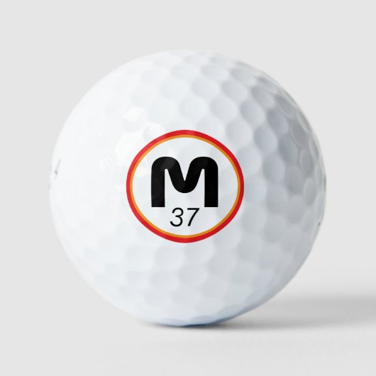Modern Bold Monogram met zijn leeftijd Golfballen (Voorkant)