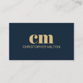 Modern Bold Monogram QR code Navy Blue Consultant Visitekaartje (Voorkant)