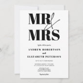 Modern bold Mr Mrs script foto bruiloft Kaart (Voorkant)