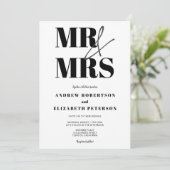 Modern bold Mr Mrs script foto bruiloft Kaart (Staand voorkant)