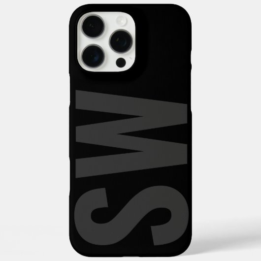 Modern Bold Naam Initialen Zwart Custom Monogram Case-Mate iPhone Case (Achterkant)