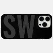 Modern Bold Naam Initialen Zwart Custom Monogram Case-Mate iPhone Case (Achterkant (horizontaal))