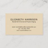 Modern Bold Navy Blauw|Champagne Geometrisch Visitekaartje (Achterkant)