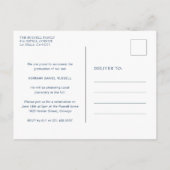 Modern Bold Navy Blue Boy Foto Afstuderen Aankondigingskaart (Achterkant)