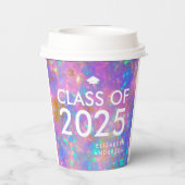 Modern Bold Opal Gepersonaliseerde Graduation Part Papieren Bekers (Achterkant)