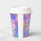 Modern Bold Opal Gepersonaliseerde Graduation Part Papieren Bekers (Rechts)