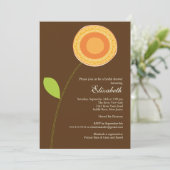 Modern Bold Oranje Bloom Bridal Shower Kaart (Staand voorkant)