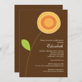 Modern Bold Oranje Bloom Bridal Shower Kaart (Voorkant / Achterkant)