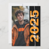 Modern Bold Oranje Typografie Afstudeerder Aankond Kaart (Voorkant)