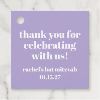 Modern Bold Paarse Bat Mitzvah Custom Dank u