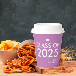 Modern Bold Paarse Gepersonaliseerde Graduation Pa Papieren Bekers