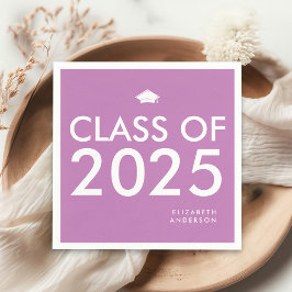 Modern Bold Paarse Gepersonaliseerde Graduation Pa Servet
