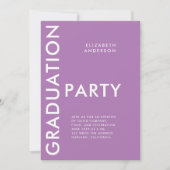 Modern Bold Paarse Graduation Party Kaart (Voorkant)