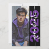 Modern Bold Paarse Typografie Afstudeerder Aankond Kaart (Voorkant)