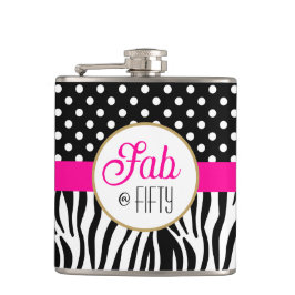 Modern Bold Pattern Fifty & Fabulous 50th Birthday Heupfles