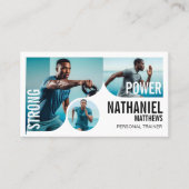 Modern Bold Personal Trainer Fitness Photos QR Visitekaartje (Voorkant)