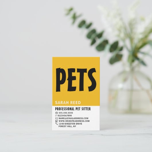Modern Bold, Pet Sitter Visitekaartje (Staand voorkant)