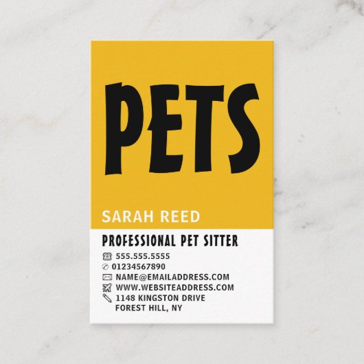 Modern Bold, Pet Sitter Visitekaartje (Voorkant)