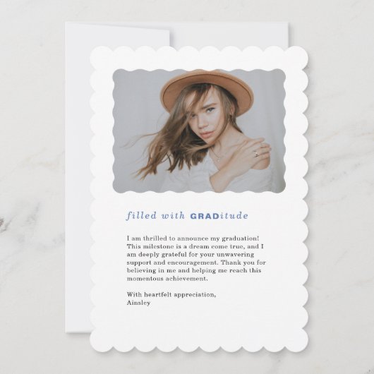 Modern Bold Photo Afstuderen aangekondigd Kaart (Achterkant)