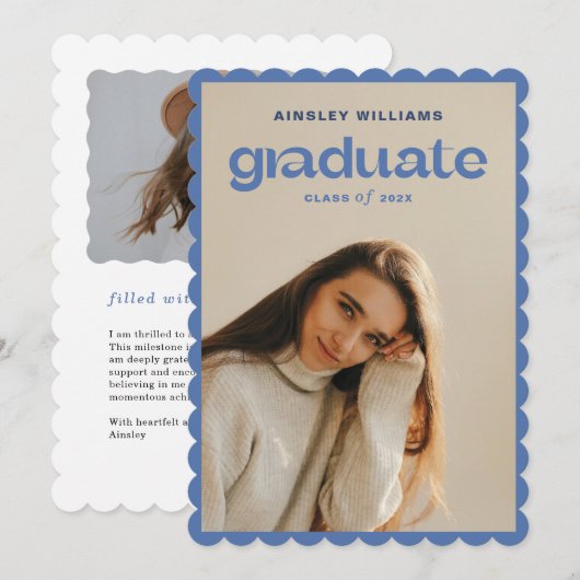 Modern Bold Photo Afstuderen aangekondigd Kaart (Voorkant / Achterkant)