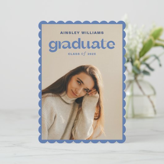 Modern Bold Photo Afstuderen aangekondigd Kaart (Staand voorkant)