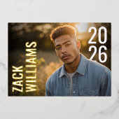 Modern Bold PhotoPop Graduation Folie Uitnodiging (Voorkant)