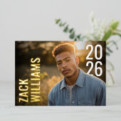 Modern Bold PhotoPop Graduation Folie Uitnodiging (Staand Voorkant)